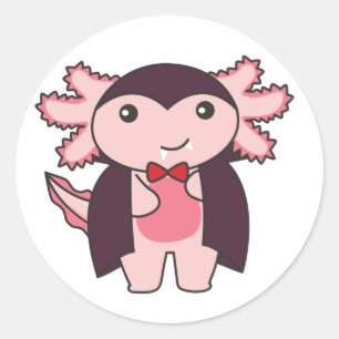 Adesivo Axolotl Halloween Cute Devil Vampire Classe de Cos