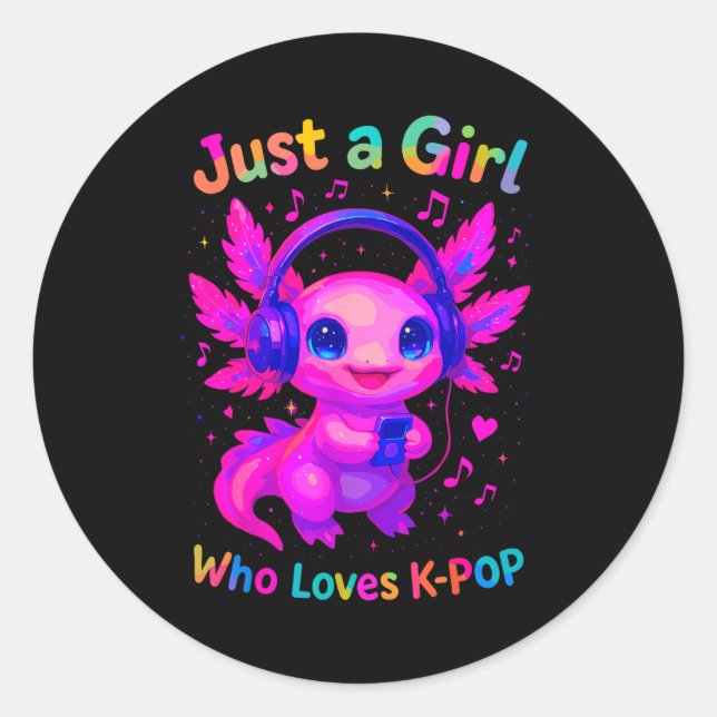 Adesivo Axolotl Just A Girl Who Loves K-p  (Frente)