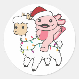 Adesivo Axolotl Llama Alpaca Animais de inverno