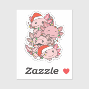 Adesivo Axolotl Natal Árvore Animais de Natal Axolots