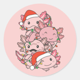 Adesivo Axolotl Natal Árvore Animais de Natal Axolots