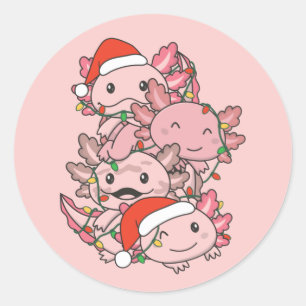 Adesivo Axolotl Natal Árvore Animais de Natal Axolots