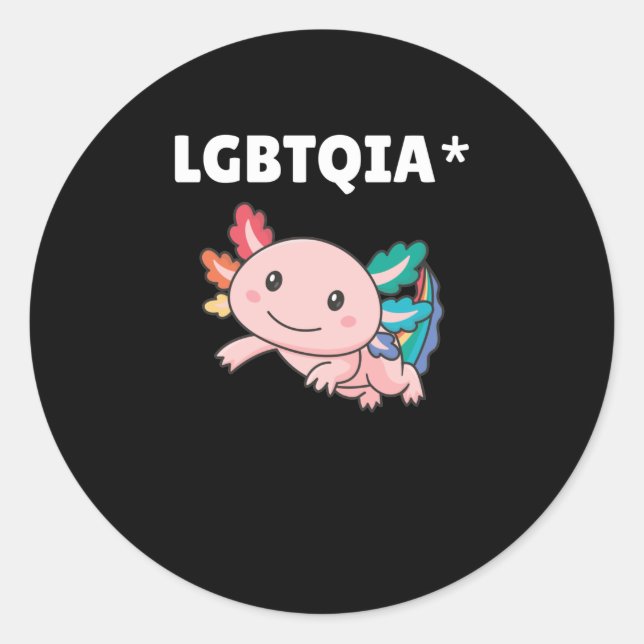Adesivo Axolotl - Orgulho LGBT do Sinalizador Arco-Íris (Frente)