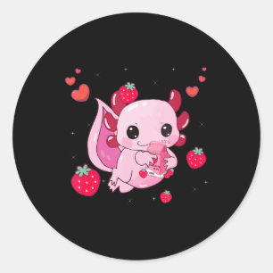 Adesivo Axolotl Strawberry milk Shake Kawaii Anim Japonês