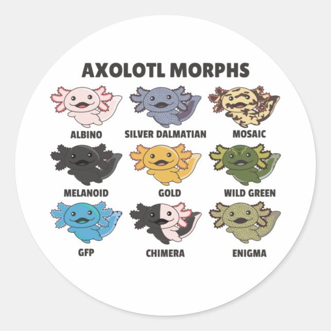 Adesivo Axolotls Da Classe Axolotl Dos Animais Doces Do Mu (Frente)
