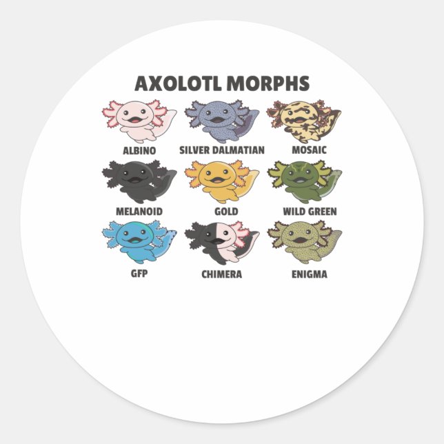 Adesivo Axolotls Do Axolotl Para Animais Doces Do Mundo (Frente)