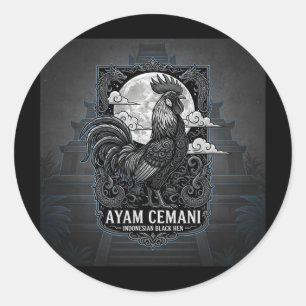 Adesivo Ayam Cemani - Galinha Preta Indonésia Indonésio A