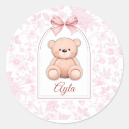 Adesivo Ayla | Design de Enfermeiro de Urso Rosa Personali
