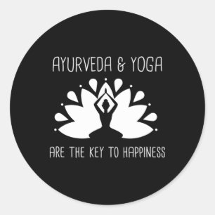 Adesivo Ayurveda e Yoga são a chave para a felicidade 