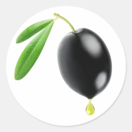 Adesivo Azeite preta com gota de azeite
