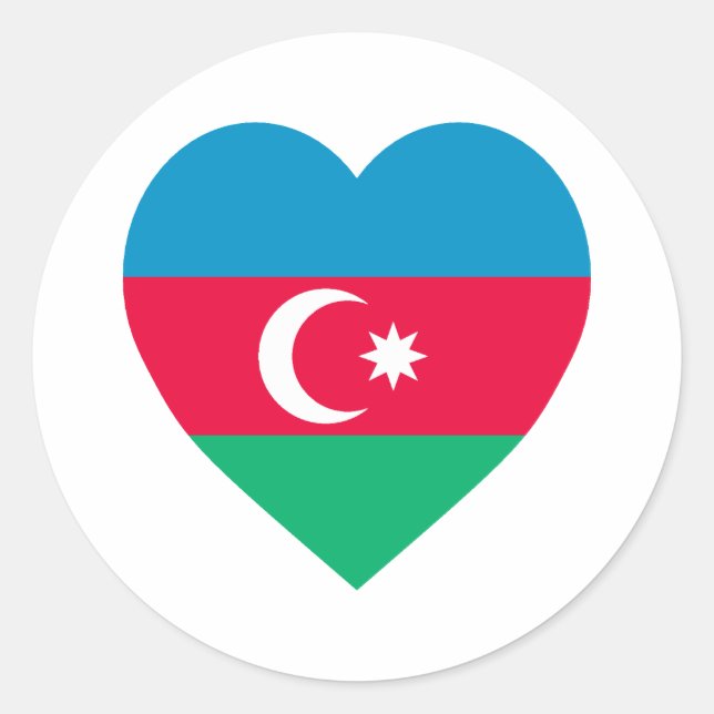 Adesivo Azerbaijão Flag Heart (Frente)