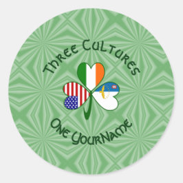 Adesivo Azoreano Irish American Flags Shamrock Personaliza