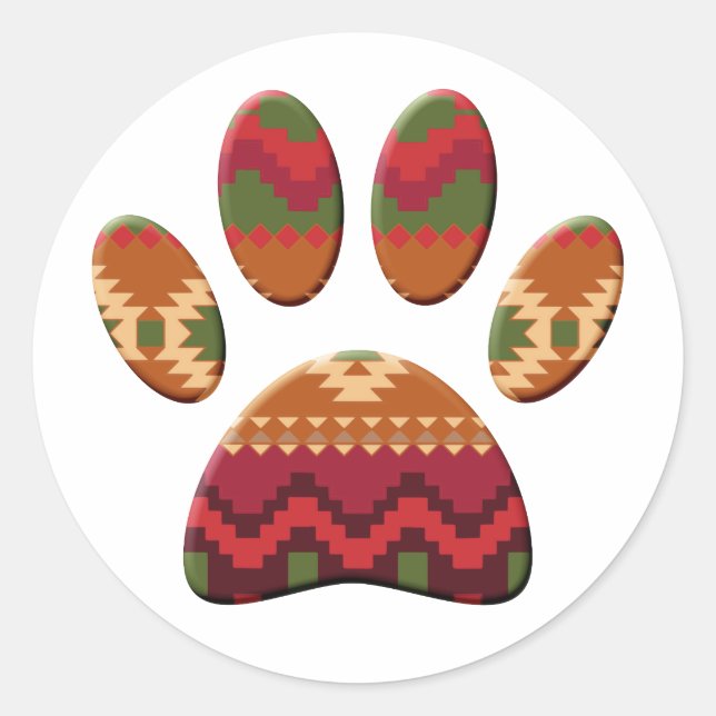 Adesivo Aztec Patterno Cachorro Paw (Frente)