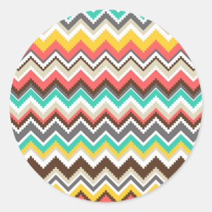 Adesivo Aztec Tribal Chevron ZigZag Stripes Coloridas