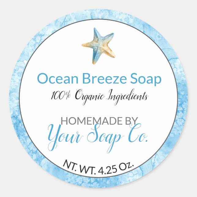 Adesivo Azul Aquaidro Frio Praia Sabão Físico (Frente)