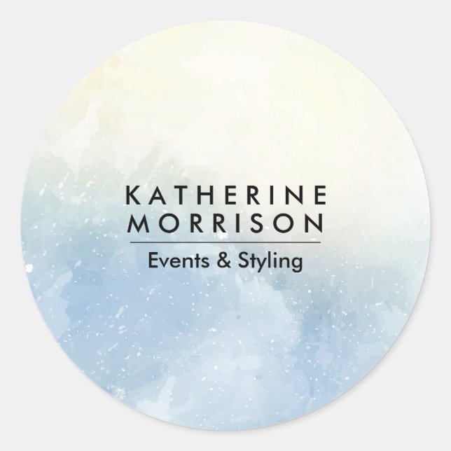 Adesivo Azul Aquarela (Frente)