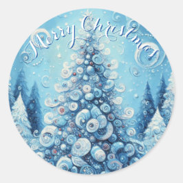 Adesivo Azul-árvore de Natal Impressionante e Impressionan