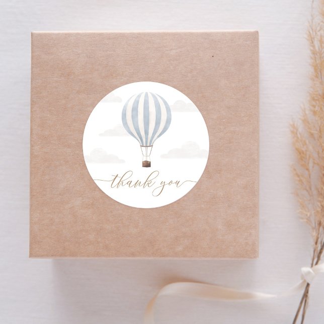 Adesivo Azul Balão de Ar Quente Aniversário (Criador carregado)