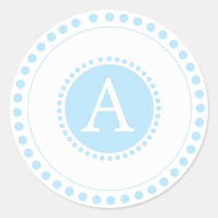 Adesivo Azul-bebê - selos de envelopes monogramas
