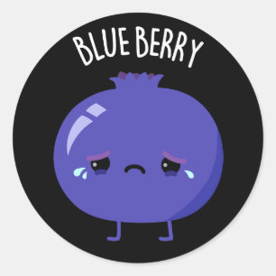 Adesivo Azul Berry Funny Blueberry Pun Dark BG