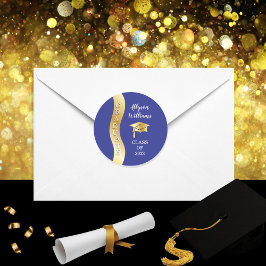 Adesivo Azul | Boné de Formando de onda do Formando Dourad