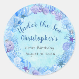 Adesivo Azul bonito debaixo do Aniversário do Menino do Ma