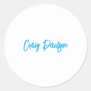 Adesivo Azul Branco Seu Nome Calliografia Minimalista Excl