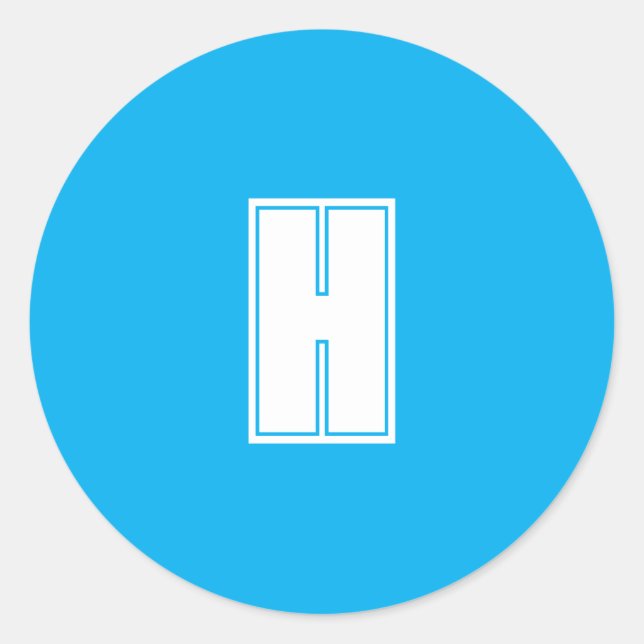 Adesivo Azul brilhante inicial branco a frio (Frente)