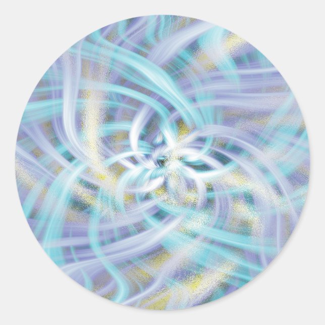 Adesivo Azul brilhante magro e flor amarela clara (Frente)