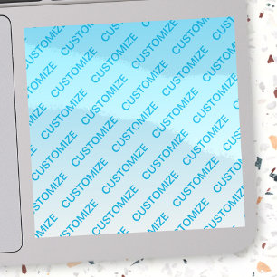 Adesivo Azul-céu (cor alterável!) Padrão de volume e texto