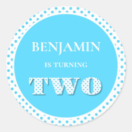 Adesivo Azul claro girando duas Bolinhas