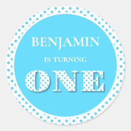 Adesivo Azul claro girando uma Bolinhas