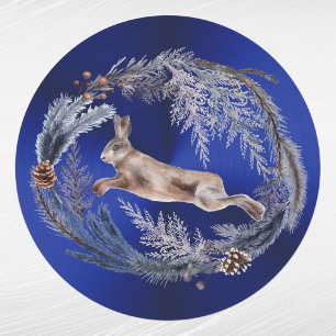 Adesivo Azul Coelho Floral Cores