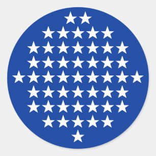 Adesivo Azul com 50 Estrelas Brancas - Tema de Bandeira Am