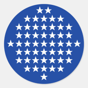Adesivo Azul com 50 Estrelas Brancas Tema de Bandeira Amer
