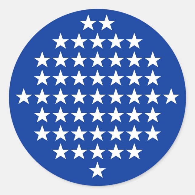 Adesivo Azul com 50 Estrelas Brancas Tema de Bandeira Amer (Frente)