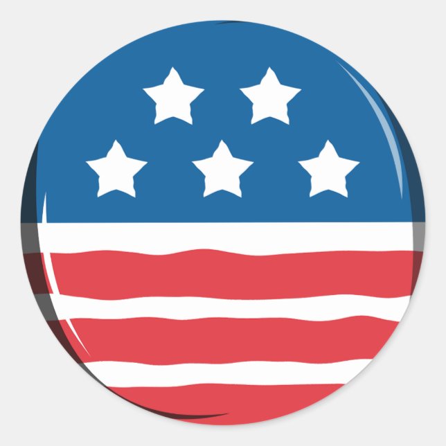 Adesivo Azul com estrelas brancas e faixas vermelhas e bra (Frente)