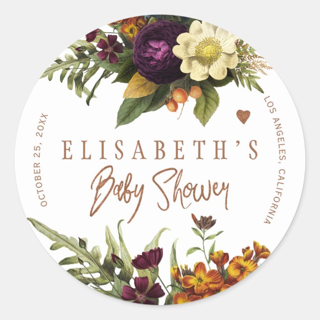 Adesivo Azul cor de laranja enferrujado outono outono flor (Frente)