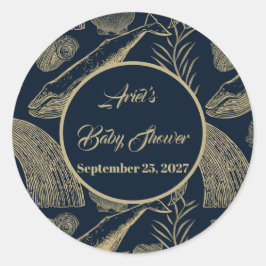 Adesivo Azul de Baleia Náutica Vintage