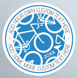 Adesivo Azul de Bicicleta de Texto Personalizado