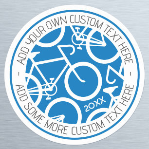 Adesivo Azul de Bicicleta de Texto Personalizado