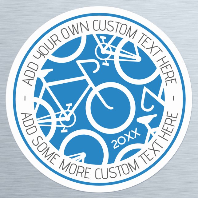 Adesivo Azul de Bicicleta de Texto Personalizado (Criador carregado)