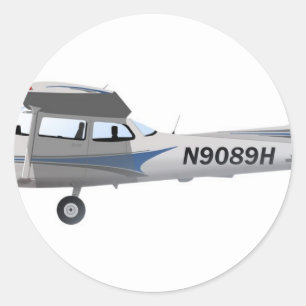 Adesivo Azul de Cessna 172 Skyhawk