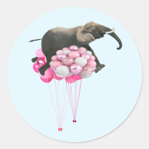 Adesivo Azul de Elefante Flutuante