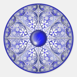 Adesivo Azul de rendas cerâmicas de Grécia