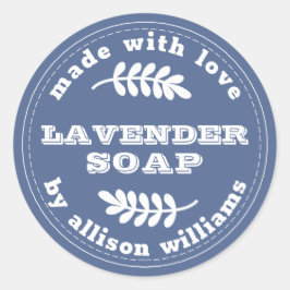 Adesivo Azul de sabão de Lavanda personalizado
