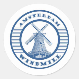 ADESIVO AZUL DO MOINHO DE VENTO DE AMSTERDÃO