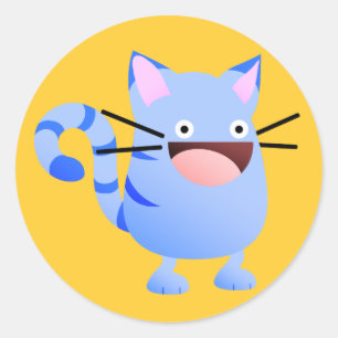Adesivo Azul do salto do gatinho