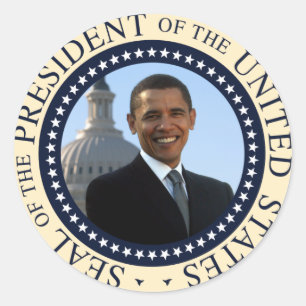 Adesivo Azul do selo de Obama