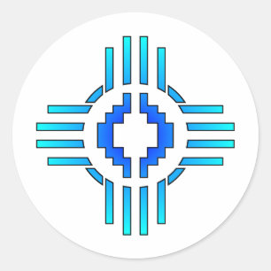 Adesivo Azul do sinal de Zia Sun